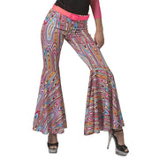 Op deze afbeelding zie je een Kostuums, van het merk Funny Fashion. Heftige Trip Stippen Hippie Broek Wijde Pijpen Vrouw