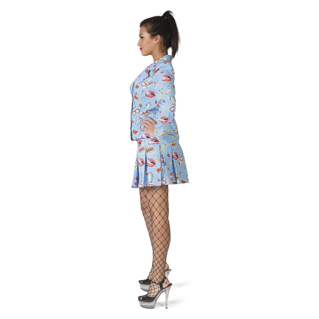 Op deze afbeelding zie je een Kostuums, van het merk Funny Fashion. Zomers Komische Strip Vrouw Kostuum