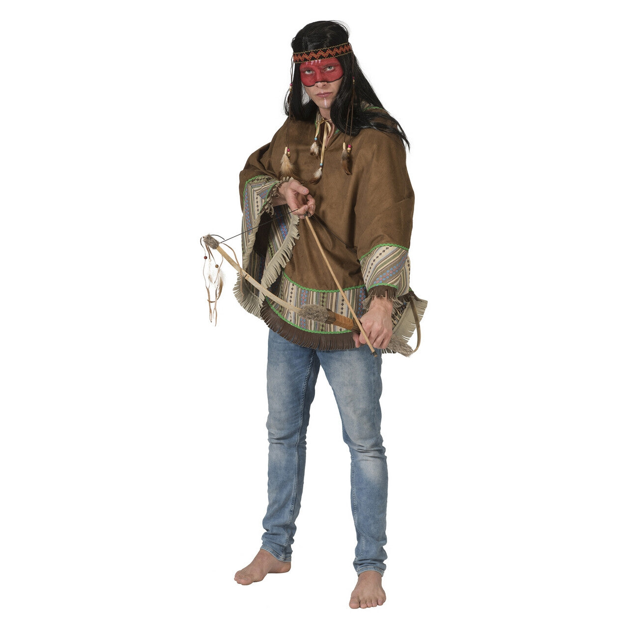 Op deze afbeelding zie je een Kostuums, van het merk Funny Fashion. Poncho Wappo Indiaan Wilde Westen Amerika Man