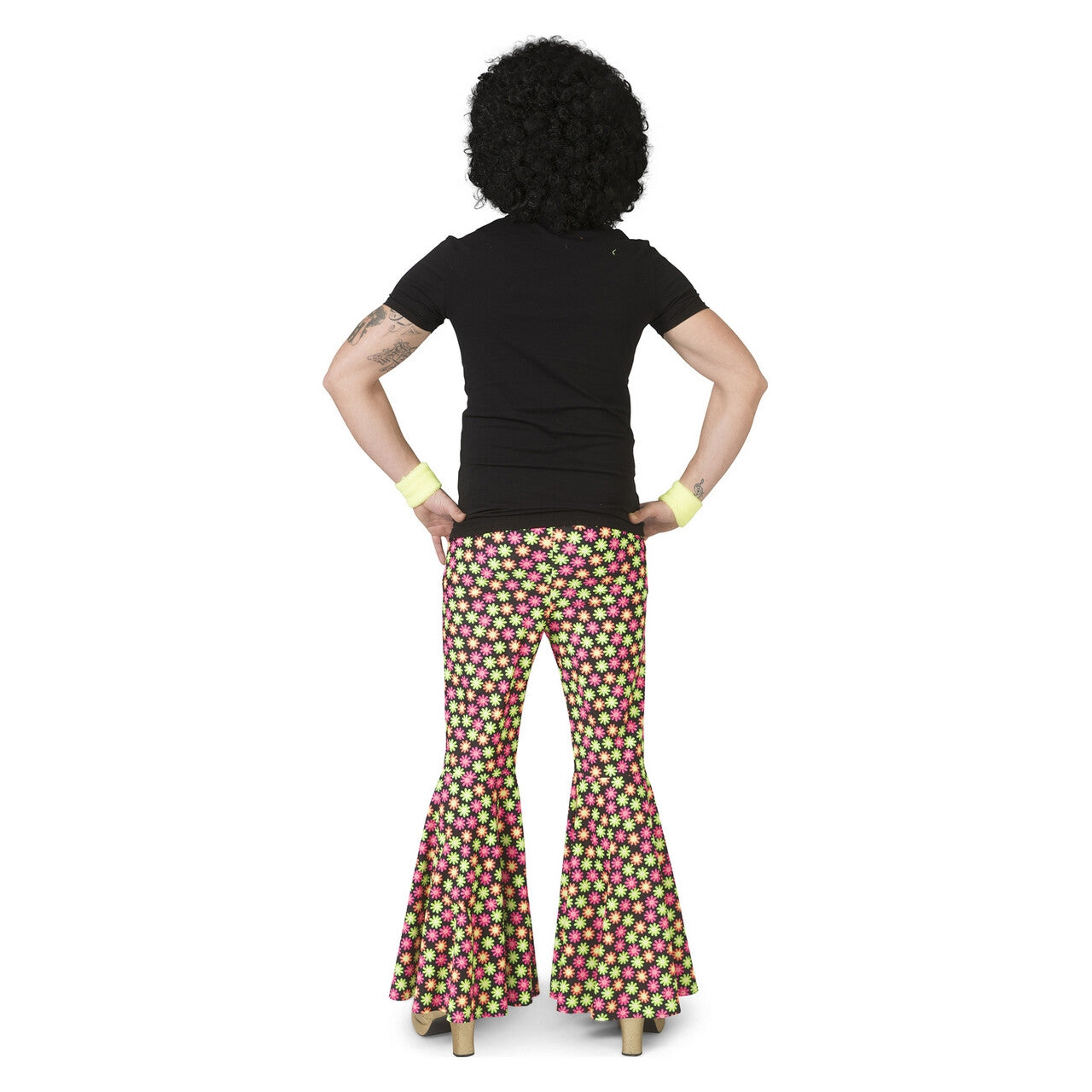 Op deze afbeelding zie je een Kostuums, van het merk Funny Fashion. Fluor Flower Power Goes Disco Broek Man