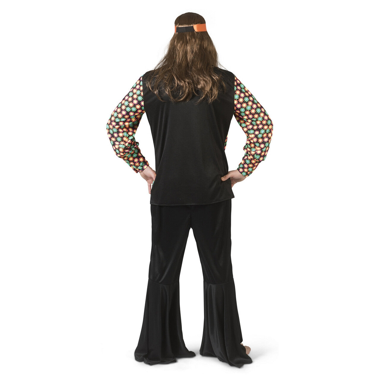 Op deze afbeelding zie je een Kostuums, van het merk Funny Fashion. Fluor Flower Power Goes Disco Shirt Man