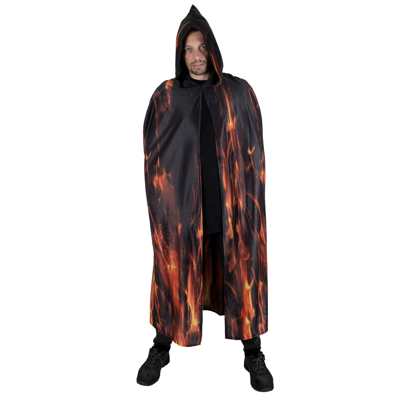 Op deze afbeelding zie je een Kostuums, van het merk Funny Fashion. Hellige Vuurcape Man