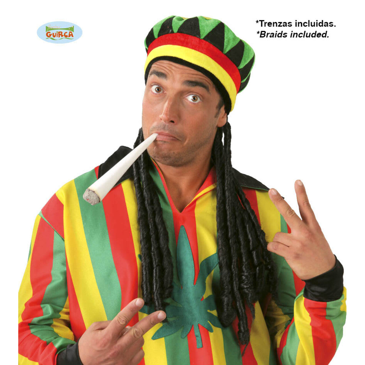 Op deze afbeelding zie je een Accessoires, van het merk Guirca. Muts Met Rasta Vlechten Ziggy
