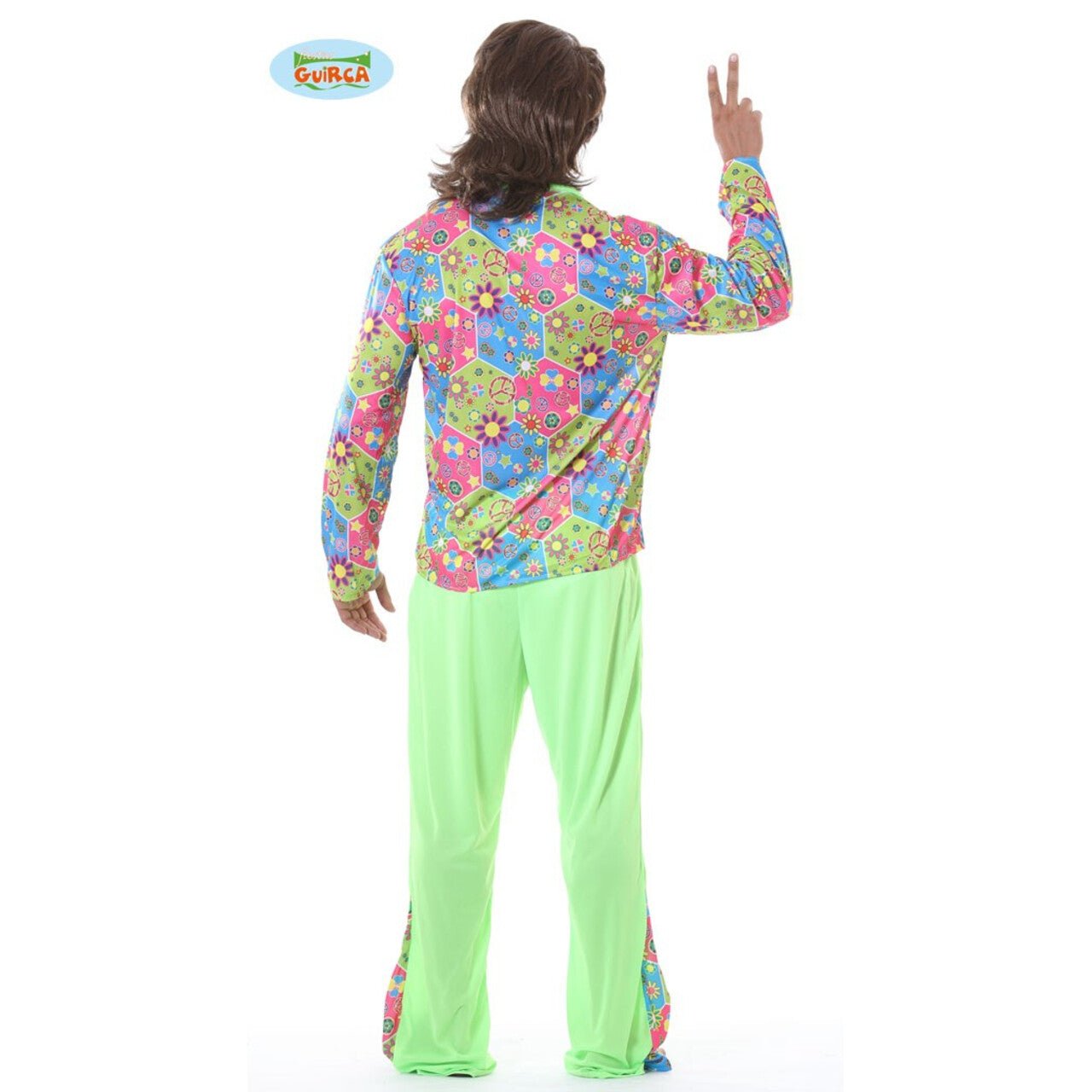 Op deze afbeelding zie je een Kostuums, van het merk Guirca. Far Out Flower Power Man Kostuum