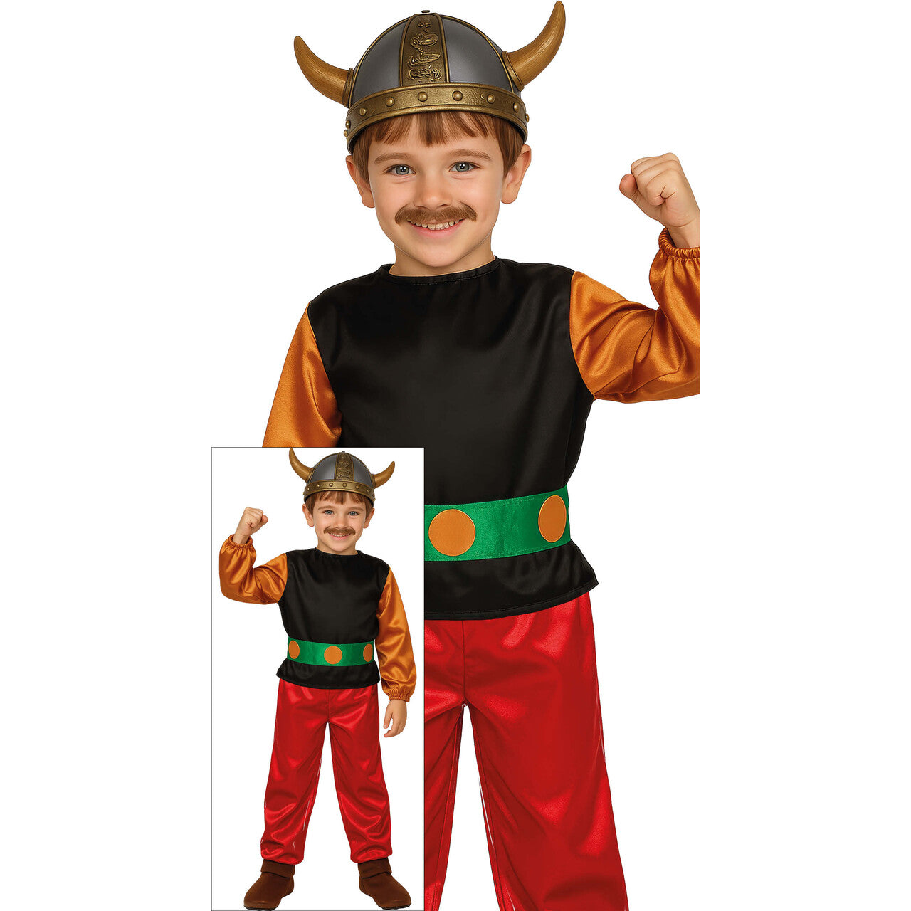 Op deze afbeelding zie je een Kostuums, van het merk Guirca. Onoverwinnelijke Gallische Krijger Jongen Kostuum