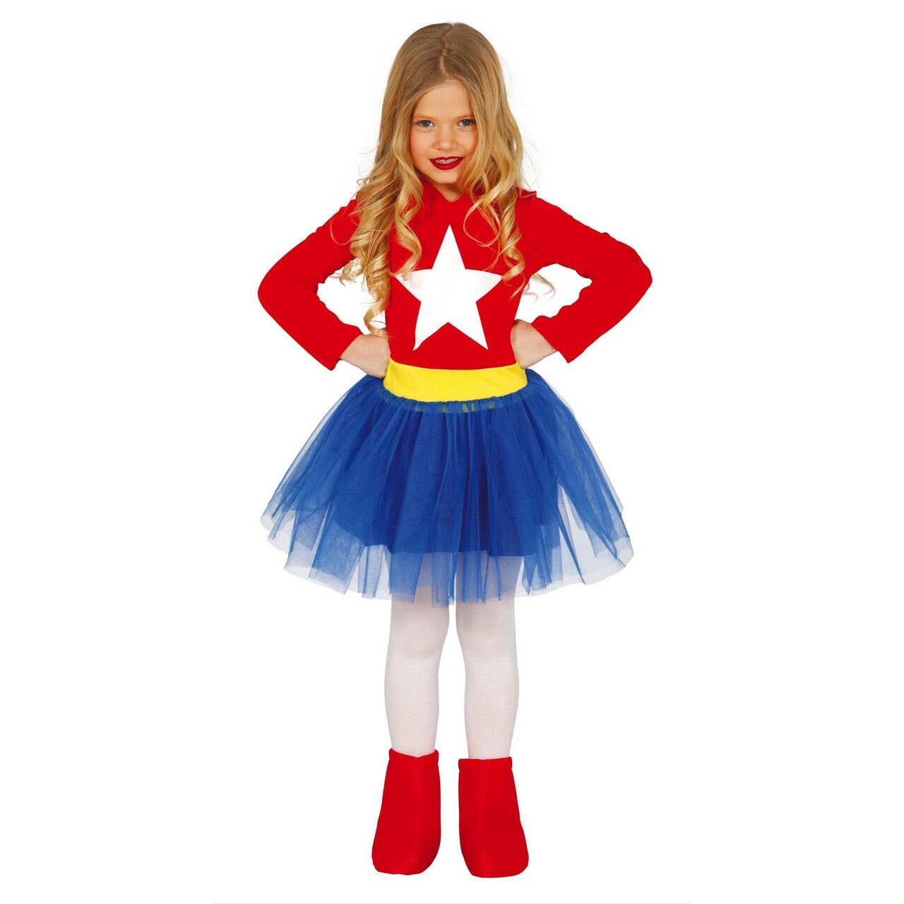 Op deze afbeelding zie je een Kostuums, van het merk Guirca. Grote Ster Superheldin Meisje Kostuum