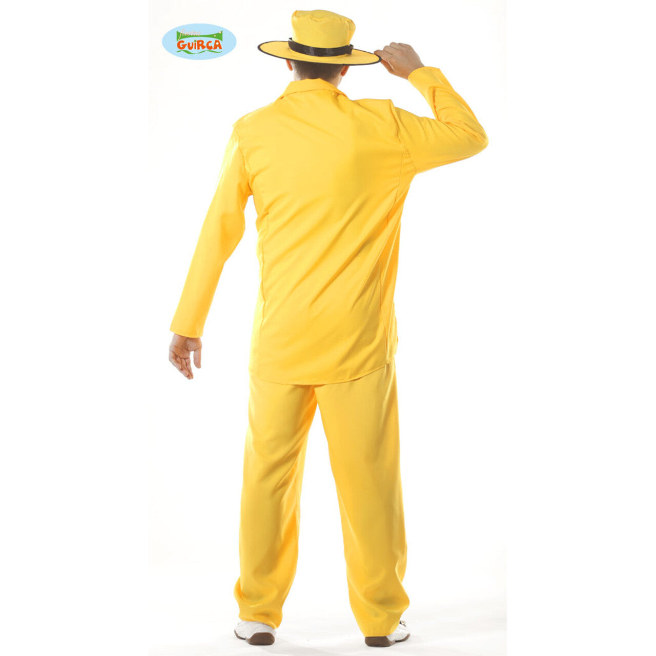 Op deze afbeelding zie je een Kostuums, van het merk Guirca. Geinige Gele Gangster Man Kostuum