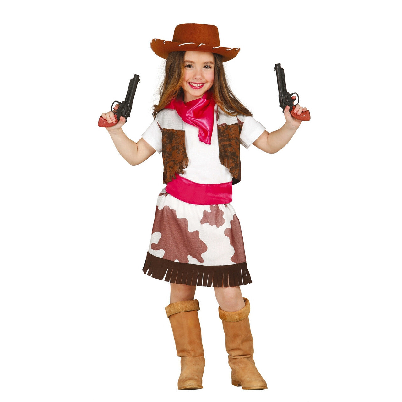 Op deze afbeelding zie je een Kostuums, van het merk Guirca. Pief Paf Cowgirl Meisje Kostuum