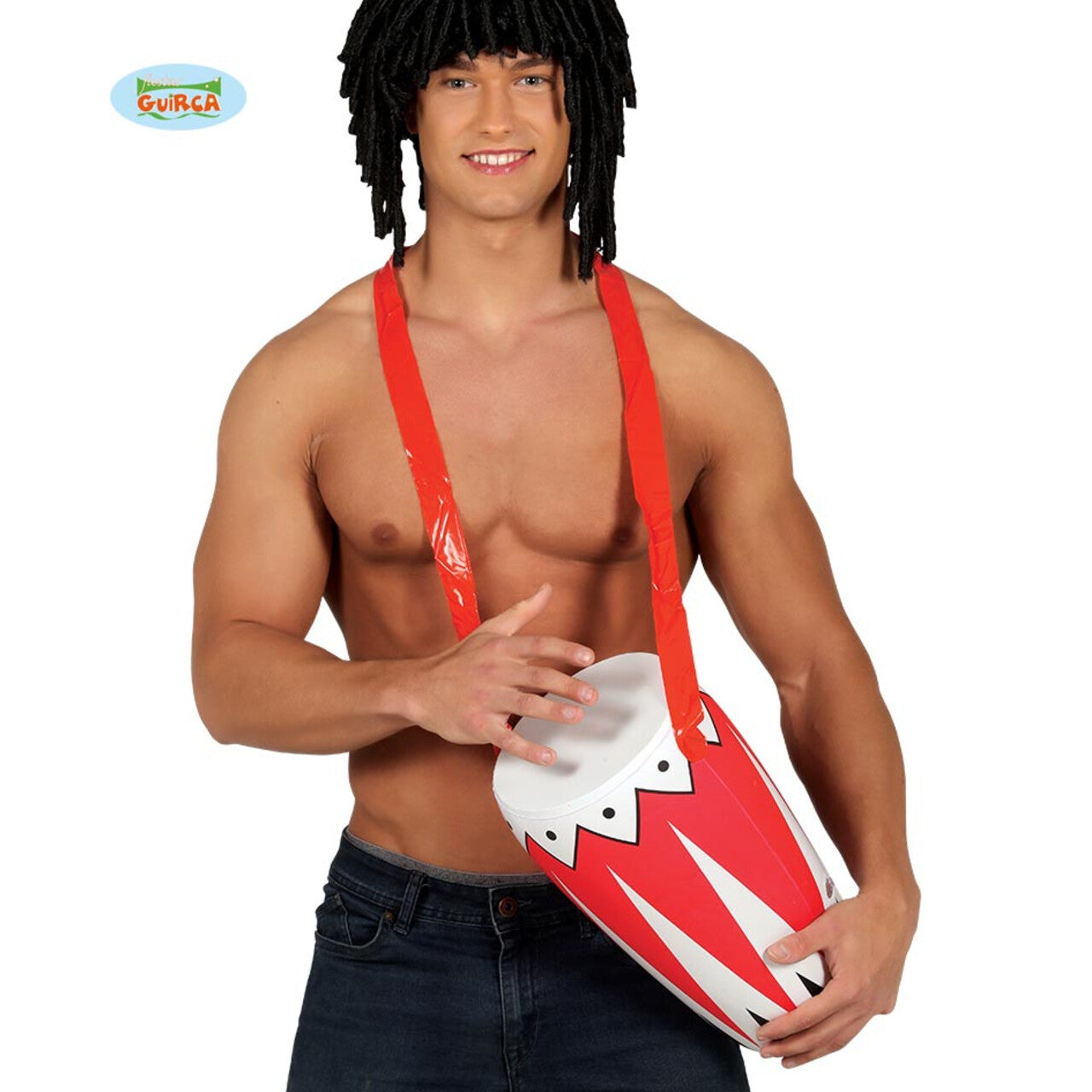 Op deze afbeelding zie je een Accessoires, van het merk Guirca. Opblaasbare Bongo Trommel 36 Centimeter