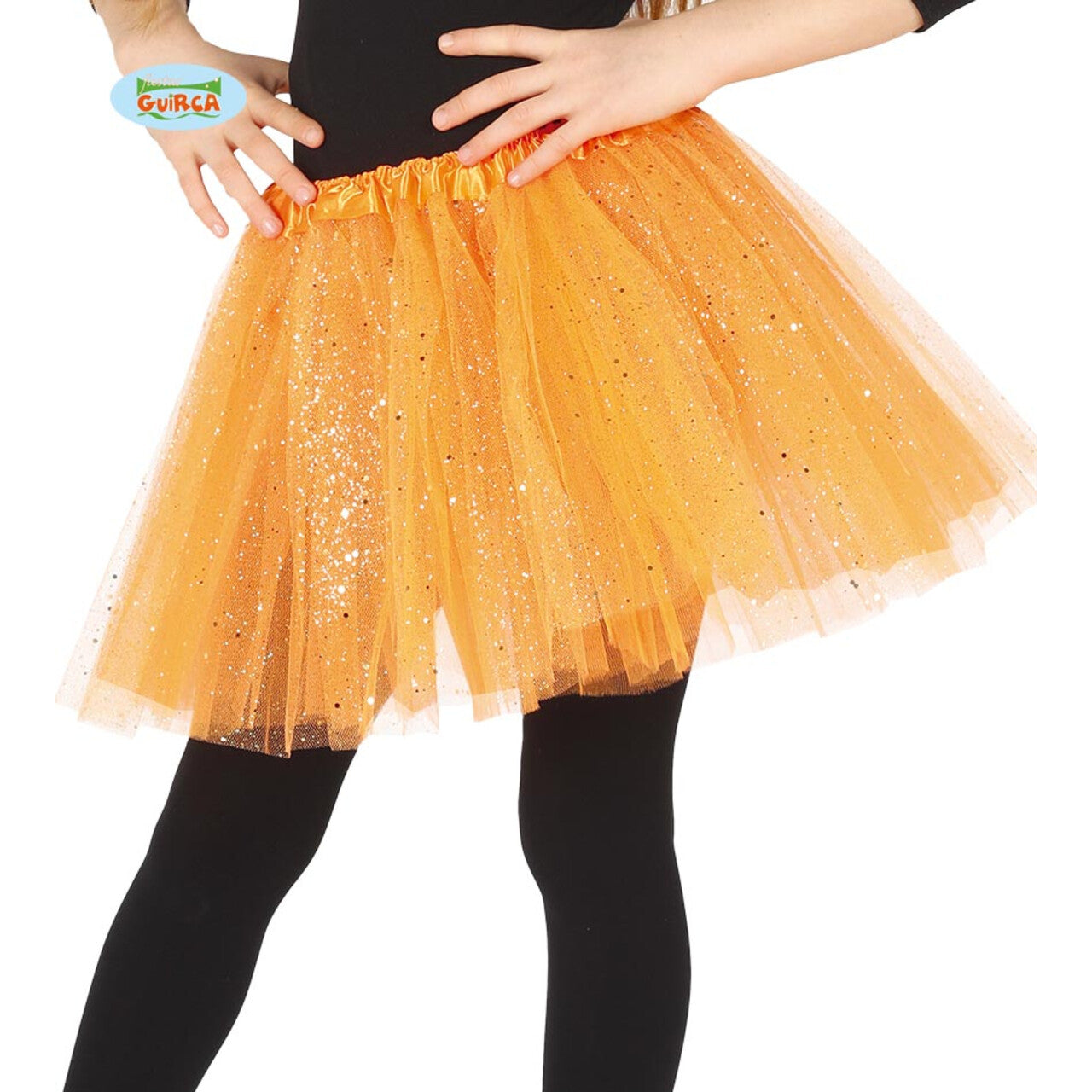 Op deze afbeelding zie je een Accessoires, van het merk Guirca. Oranje Tutu Met Glitter Regen Kind