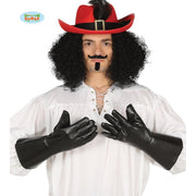 Op deze afbeelding zie je een Accessoires, van het merk Guirca. Zwarte Leder Look Handschoenen Piraat