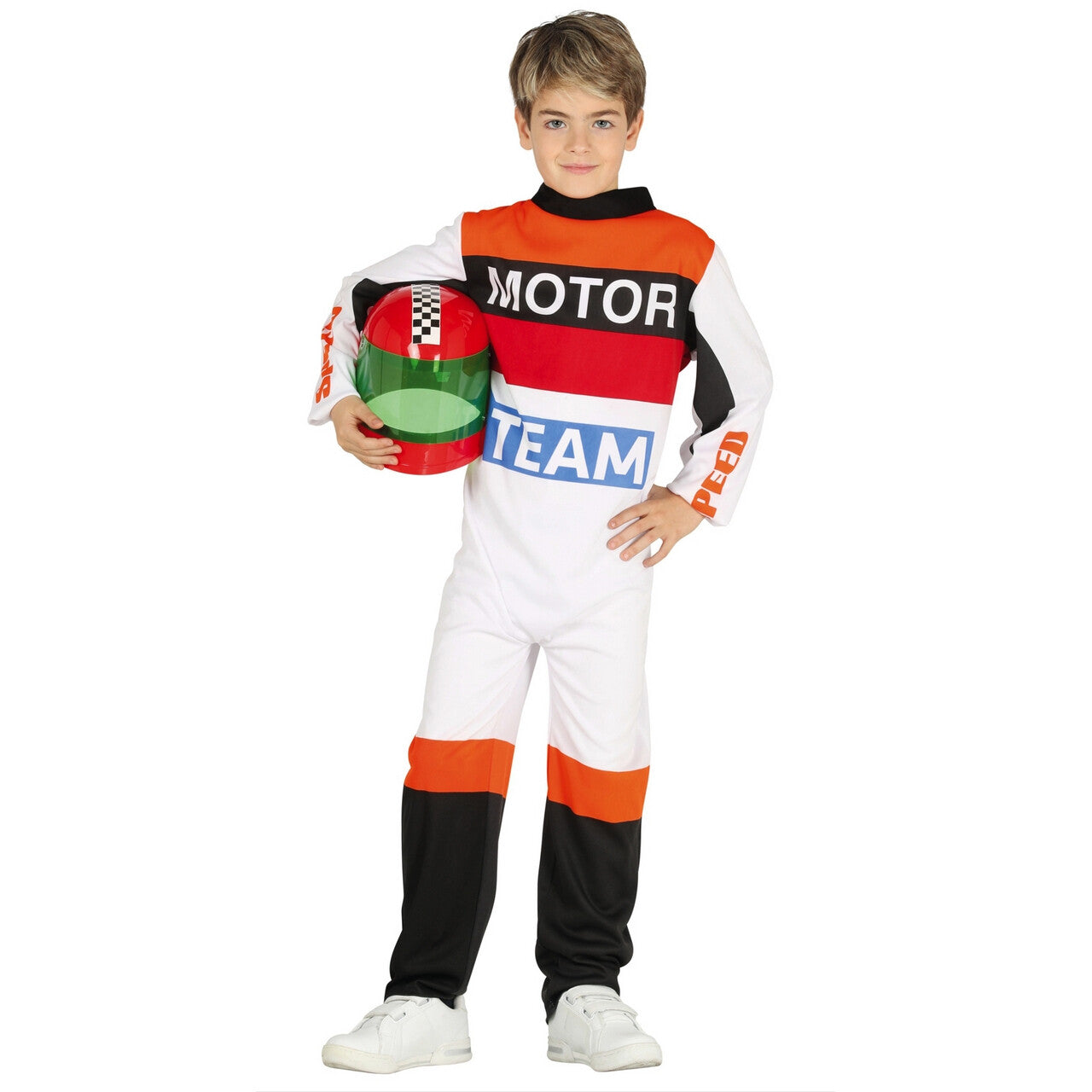 Op deze afbeelding zie je een Kostuums, van het merk Guirca. Grand Prix Motorcoureur Jongen Kostuum