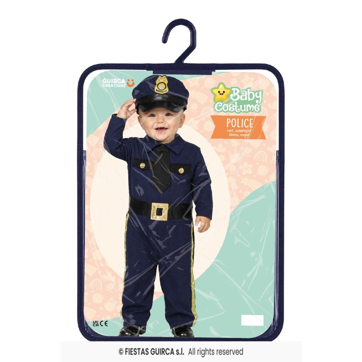 Op deze afbeelding zie je een Kostuums, van het merk Guirca. Brammetje Boevenvanger Politie Jongen Kostuum