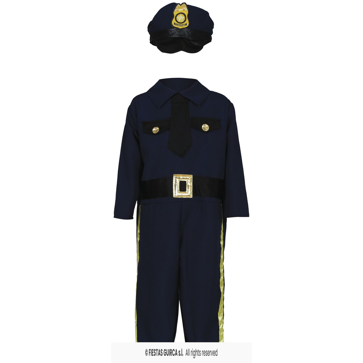 Op deze afbeelding zie je een Kostuums, van het merk Guirca. Brammetje Boevenvanger Politie Jongen Kostuum