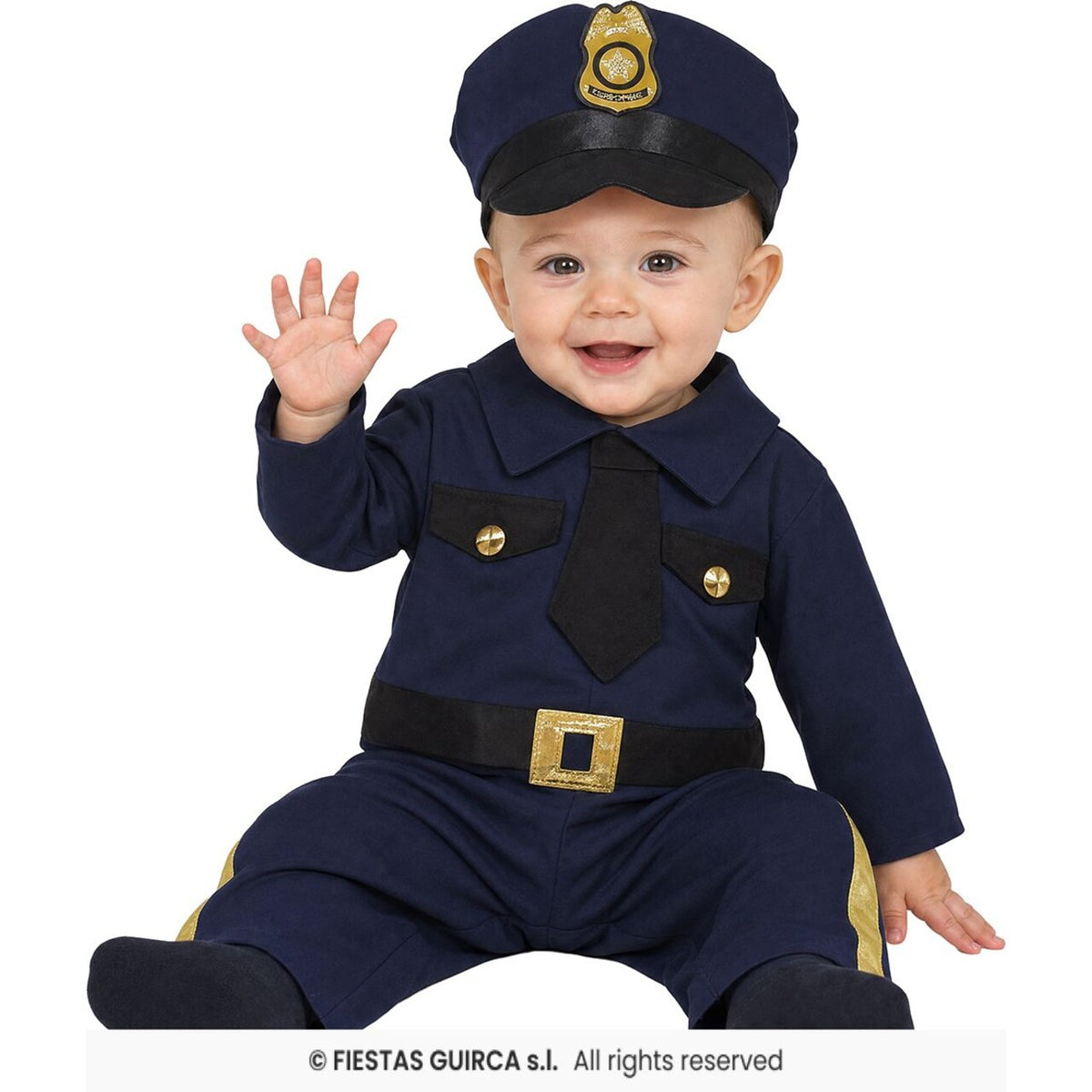 Op deze afbeelding zie je een Kostuums, van het merk Guirca. Brammetje Boevenvanger Politie Jongen Kostuum