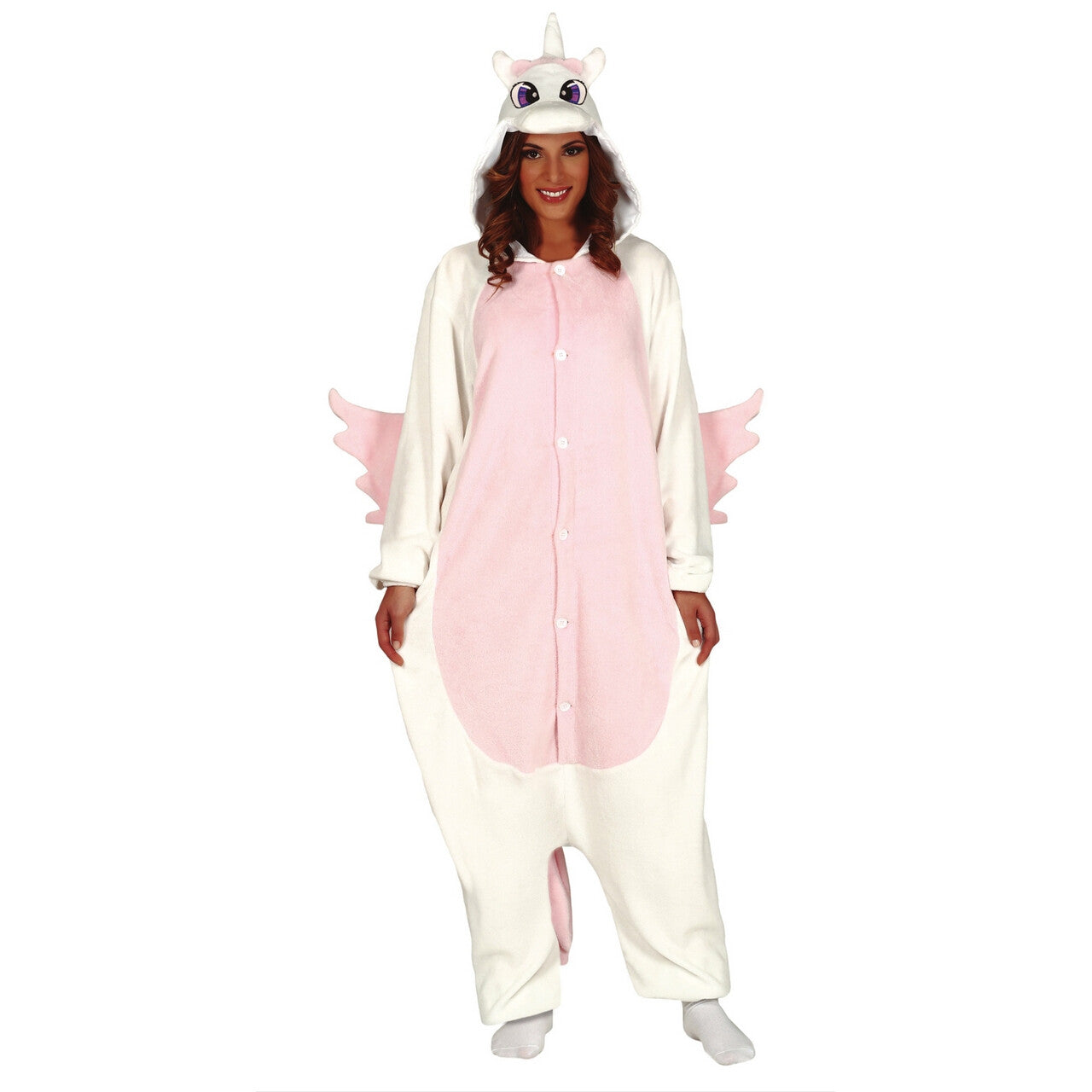 Op deze afbeelding zie je een Kostuums, van het merk Guirca. Fantastische Eenhoorn Pyjama Roze Vrouw Kostuum