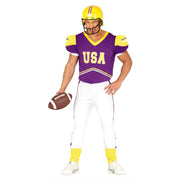 Op deze afbeelding zie je een Kostuums, van het merk Guirca. Paarse Passing Quarterback Man Kostuum