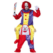 Op deze afbeelding zie je een Kostuums, van het merk Guirca. Op De Schouders Van Een Clown Man Kostuum
