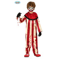 Geschifte Gestreepte Scary Horror Clown Kind Jongen Kostuum