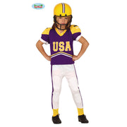 Op deze afbeelding zie je een Kostuums, van het merk Guirca. Extra Brede American Football Speler USA Jongen Kostuum
