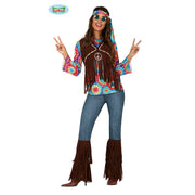 Op deze afbeelding zie je een Kostuums, van het merk Guirca. Weer Helemaal Hip Hippie Vrouw Kostuum