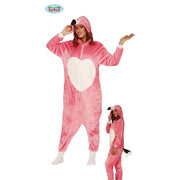 Op deze afbeelding zie je een Kostuums, van het merk Guirca. Knalroze Chileense Flamingo Met Een Groot Hart Vrouw Kostuum