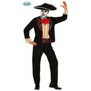 Op deze afbeelding zie je een Kostuums, van het merk Guirca. Caramba Carlos Mariachi Day Of The Dead Man Kostuum