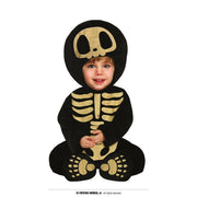 Op deze afbeelding zie je een Kostuums, van het merk Guirca. Baby Skeleton Kind Kostuum