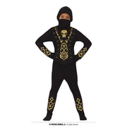 Op deze afbeelding zie je een Kostuums, van het merk Guirca. Ninja Met Een Gouden Randje Kind Kostuum
