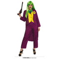 Paarse Gangster Schurk Paarse Joker Vrouw Kostuum