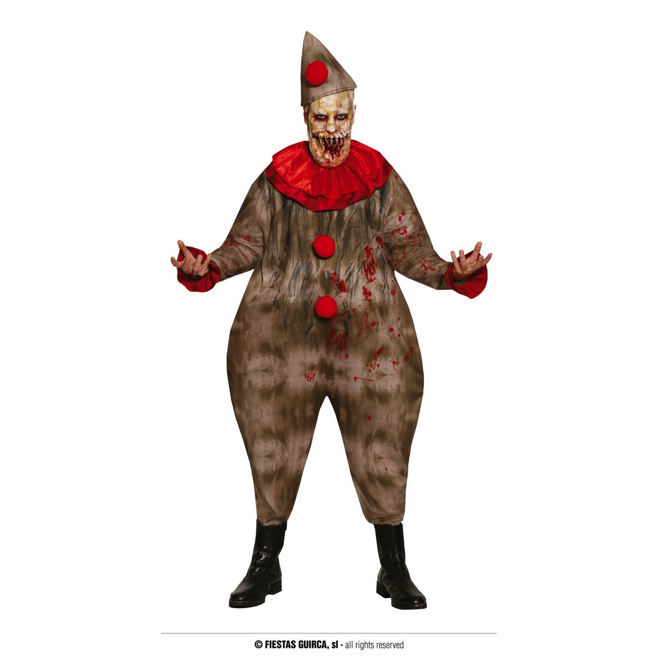 Op deze afbeelding zie je een Kostuums, van het merk Guirca. Clown Zonder Grappen Man Kostuum