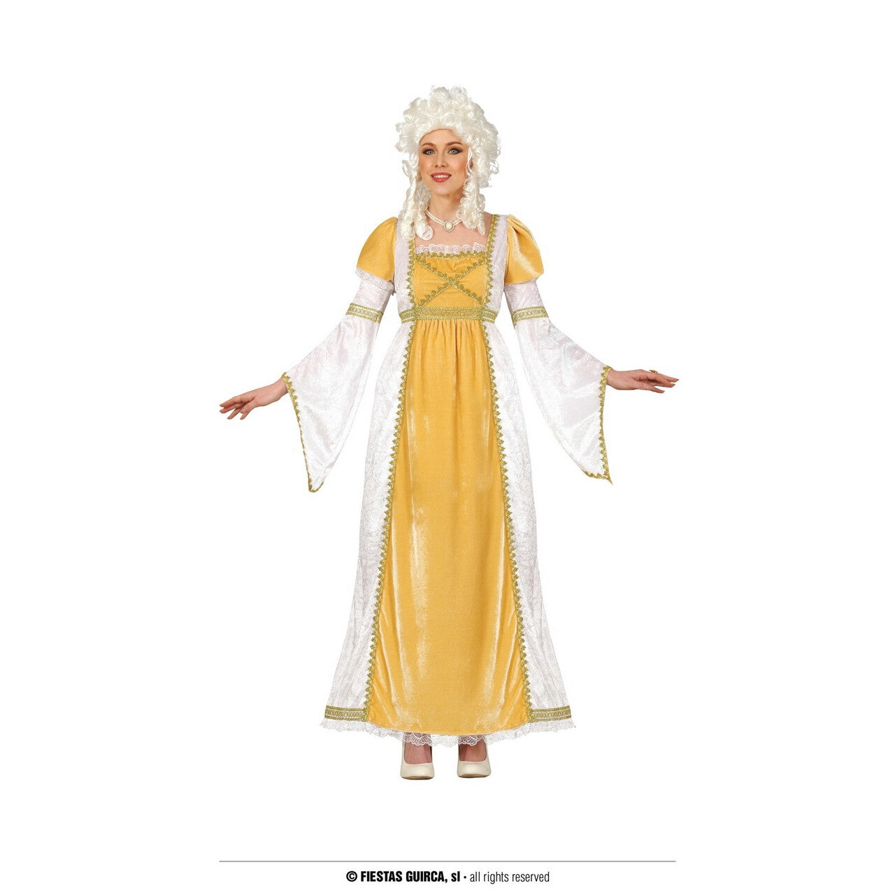 Op deze afbeelding zie je een Kostuums, van het merk Guirca. Witte Gravin Sofia Vrouw Kostuum