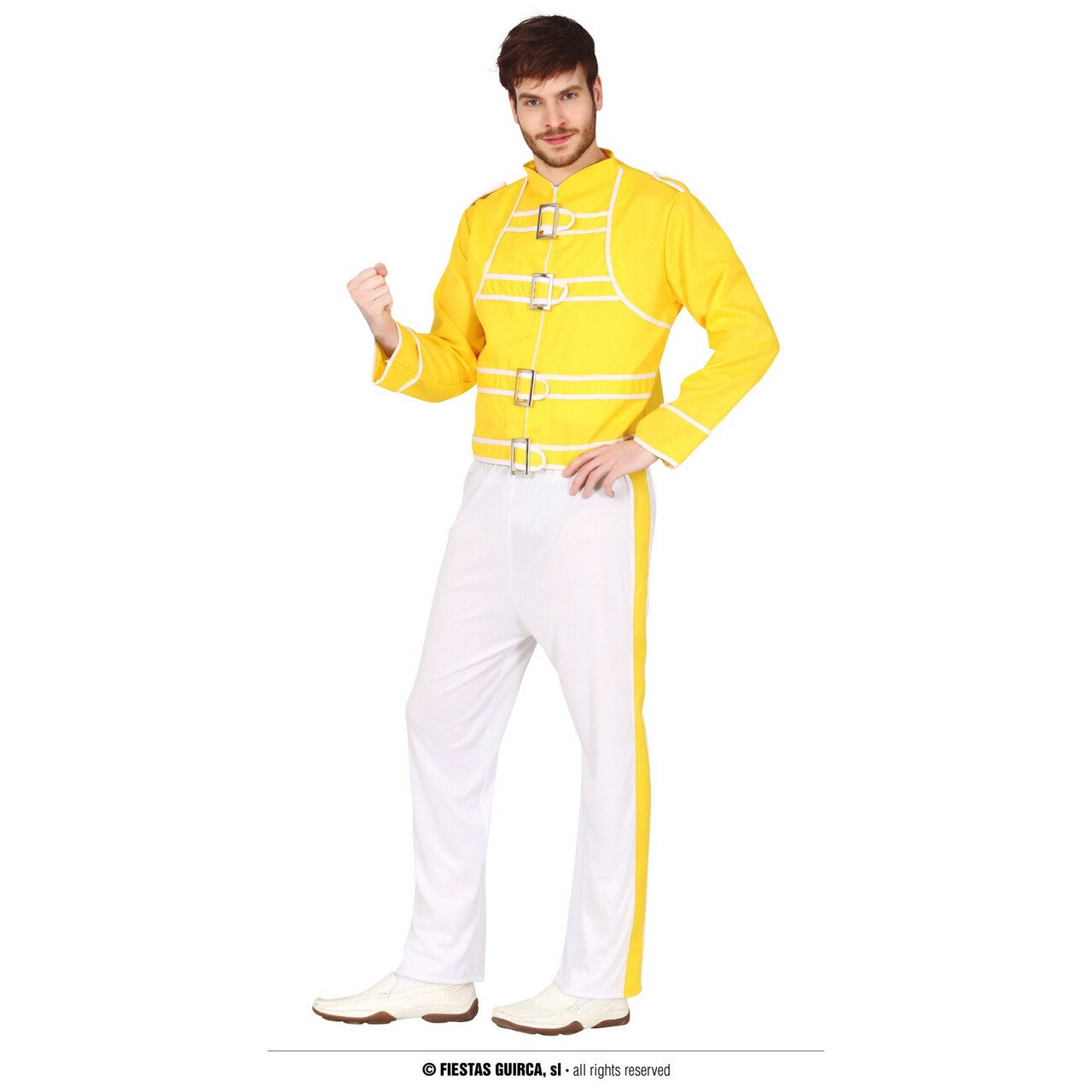Op deze afbeelding zie je een Kostuums, van het merk Guirca. Frontman Van De Band Rockster Freddie Kostuum