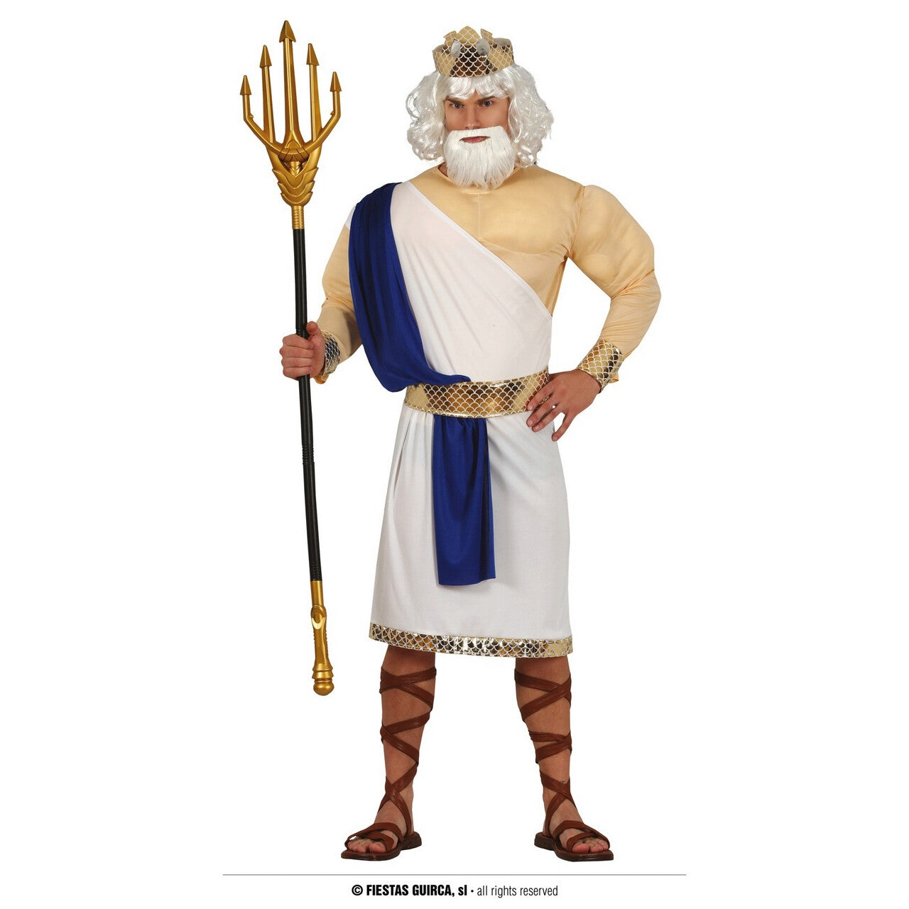 Op deze afbeelding zie je een Kostuums, van het merk Guirca. Poseidon Heerser Van De Diepe Zee Man Kostuum