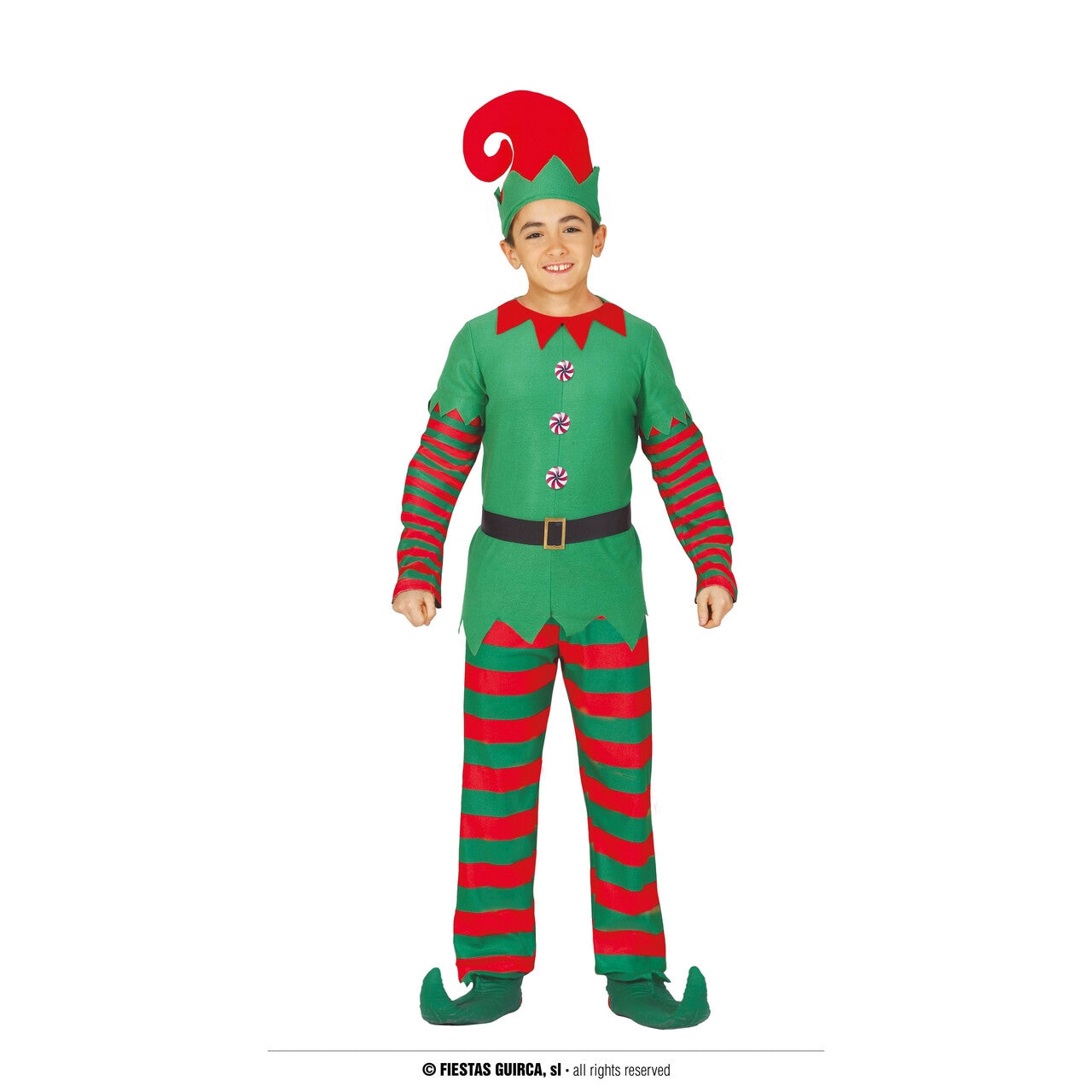 Op deze afbeelding zie je een Kostuums, van het merk Guirma. Brave Kerstman Hulp Elfje Joep Jongen Kostuum