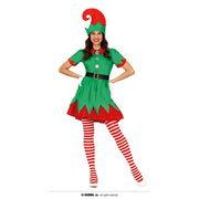 Op deze afbeelding zie je een Kostuums, van het merk Guirma. Speelse Vrolijke Kerst Elf Vrouw Kostuum