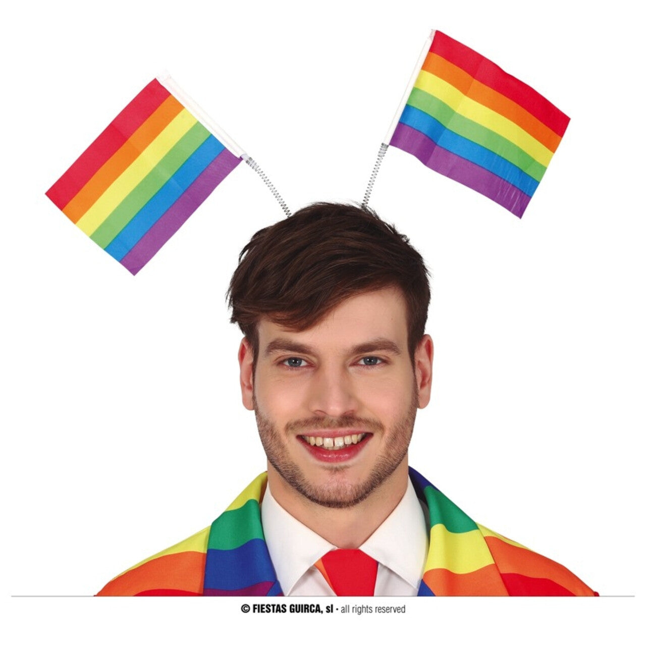 Op deze afbeelding zie je een Accessoires, van het merk Guirca. Hoofdband Met Regenboogvlaggetjes