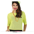 So 80s Visnet Neon Geel Shirt Vrouw