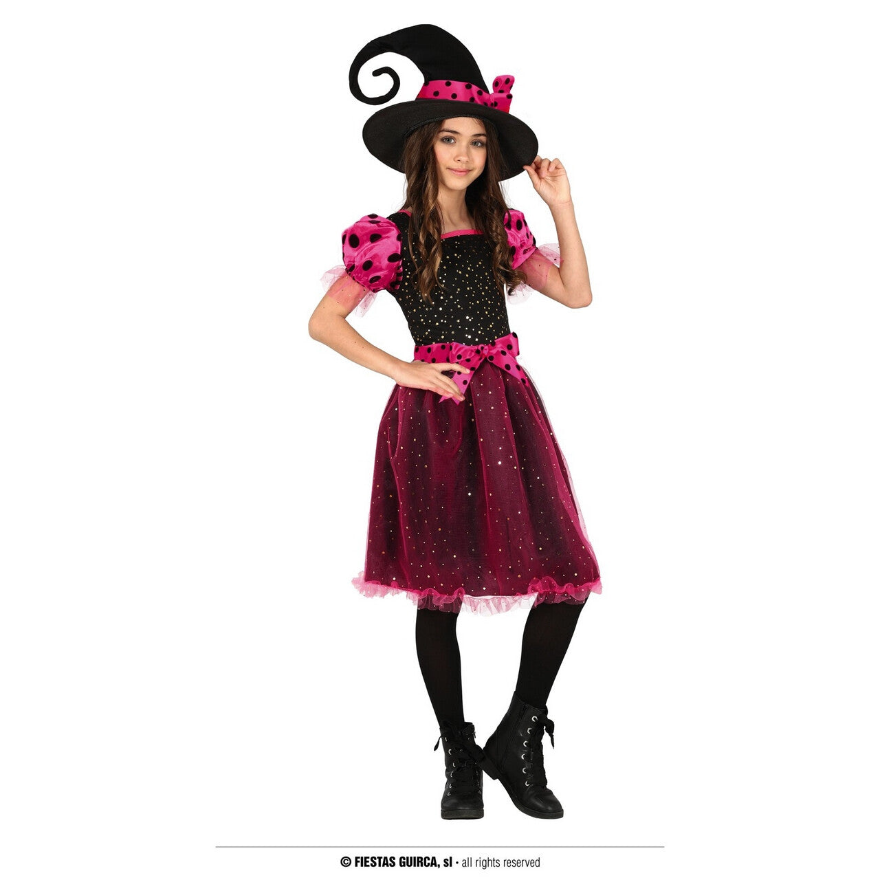 Op deze afbeelding zie je een Kostuums, van het merk Guirca. Roze Goede Nacht Heks Meisje Kostuum