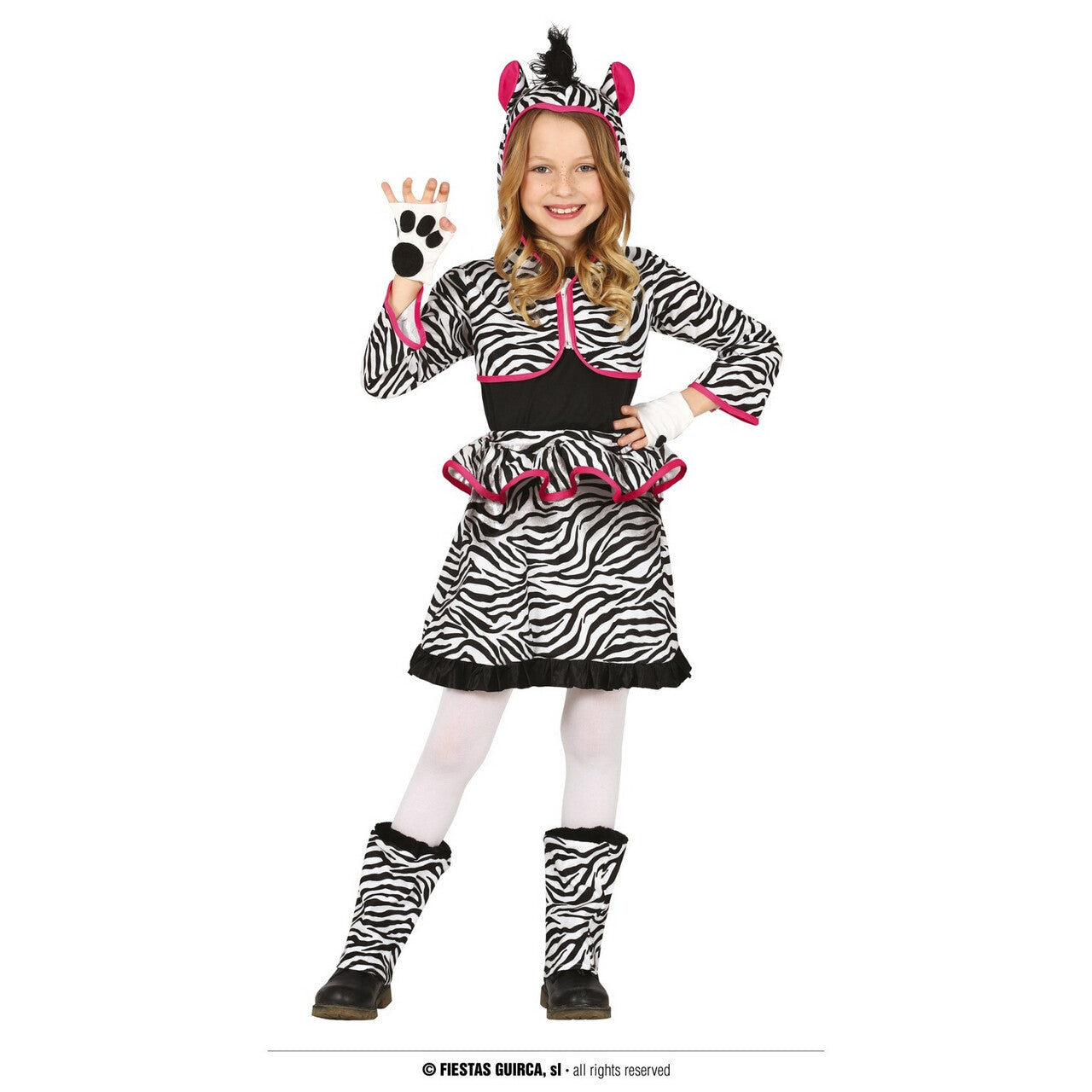 Op deze afbeelding zie je een Kostuums, van het merk Guirca. Op Je Strepen Staan Zebra Meisje Kostuum