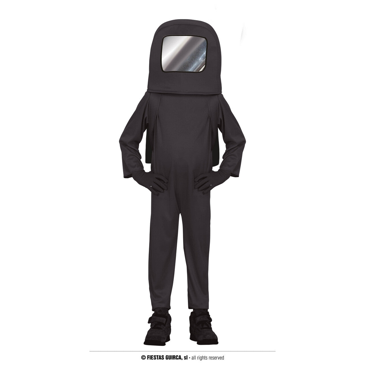 Op deze afbeelding zie je een Kostuums, van het merk Guirca. Sus Looking Grijze Space Invader Onder Ons Among Us Astronaut Kind Kostuum