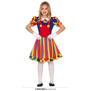 Op deze afbeelding zie je een Kostuums, van het merk Guirca. Vrolijke Gekleurde Blije Clown Meisje Kostuum