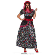 Op deze afbeelding zie je een Kostuums, van het merk Guirca. Catrina Day Of The Dead Inferi Mortalis Vrouw Kostuum