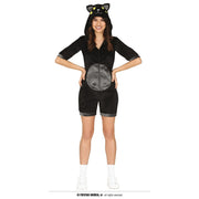 Op deze afbeelding zie je een Kostuums, van het merk Guirca. Zwarte Kat Korte Jumpsuit Vrouw Kostuum