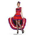 Can Can Showgirl Rood Paars Vrouw Kostuum