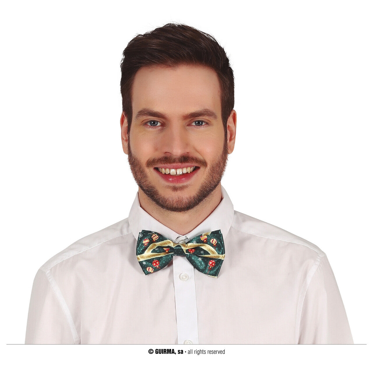 Op deze afbeelding zie je een Accessoires, van het merk Guirma. Kerst Balletjes Vlinderstrik 12 Centimeter