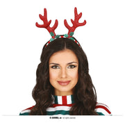 Op deze afbeelding zie je een Accessoires, van het merk Guirma. Rood Rendier Glitter Gewei Kerst Hoofdband