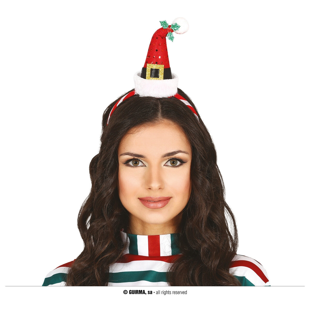 Op deze afbeelding zie je een Accessoires, van het merk Guirma. Mini Kerstmuts Glitter En Pailletten Hoofdband