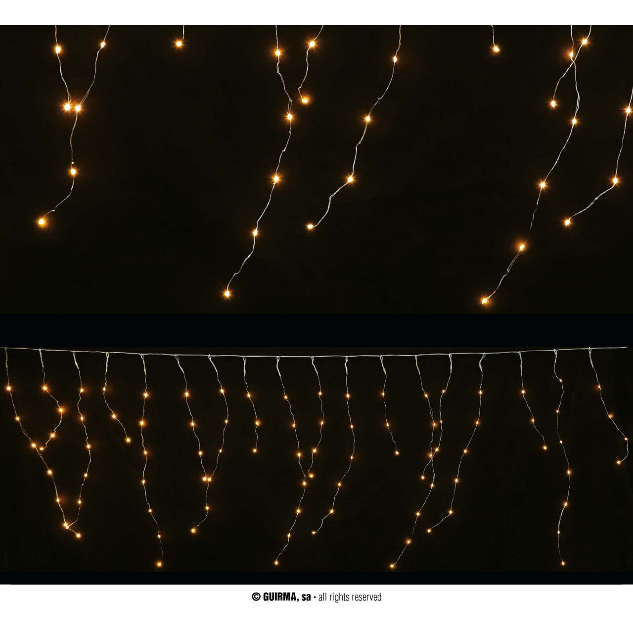 Op deze afbeelding zie je een Decoratie, van het merk Guirma. Lichtfestijn Gordijn 300 Led Warm Wit
