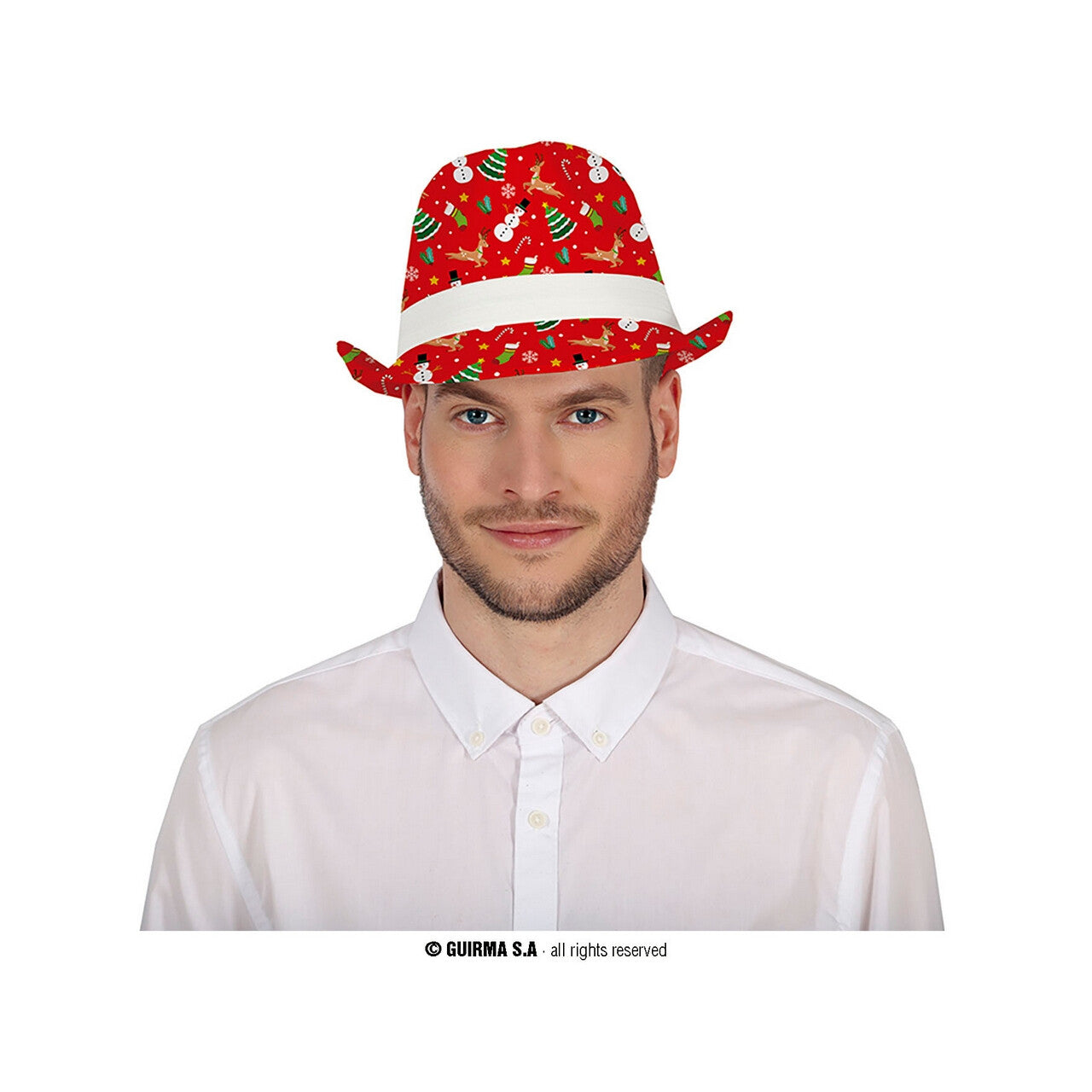 Op deze afbeelding zie je een Accessoires, van het merk Guirma. Xmas Gangster Hoed Rood